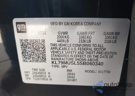 2025 Chevrolet Trailblazer Awd Rs from USA, damaged, VIN KL79MUSL5SB060340